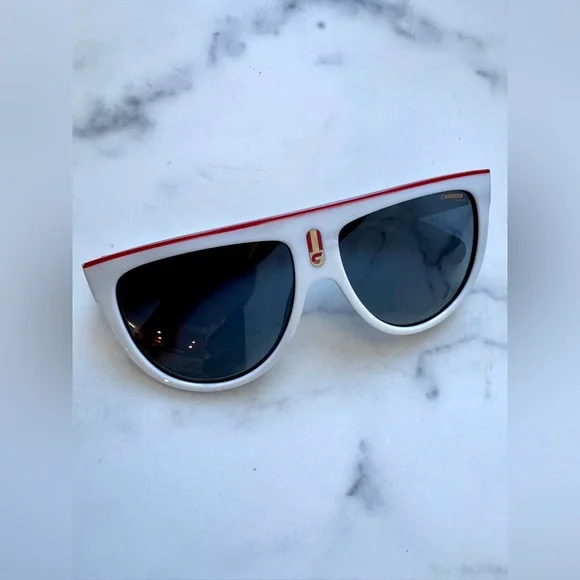 Carrera Black and White Flat Top 60MM Sunglasses, 100% Authentic - Picture 2 of 4